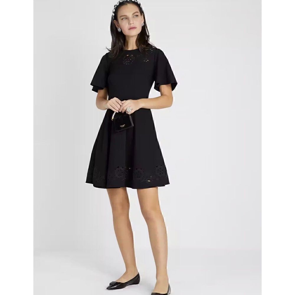 Kate Spade New York Embroidered Cutwork Ponte Dress Size 8 NWT $298